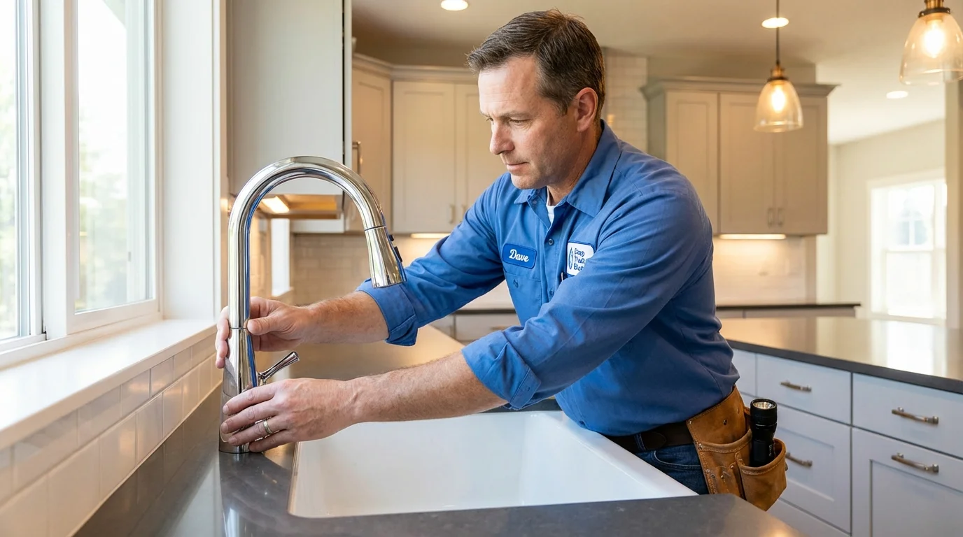 Kitchen faucet installation by Johns Plumbing LLC in Malverne
