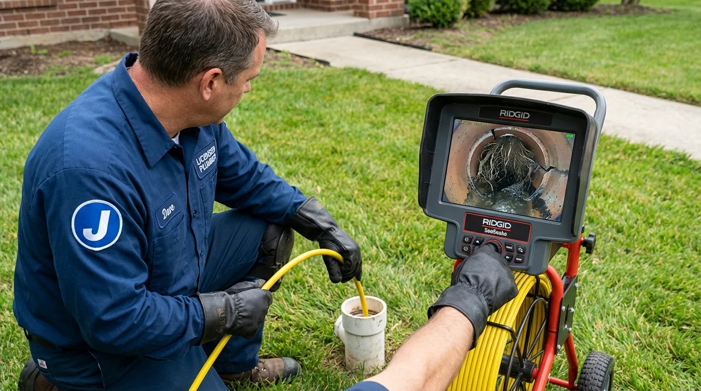 Sewer camera inspection being performed by Johns Plumbing LLC in Malverne